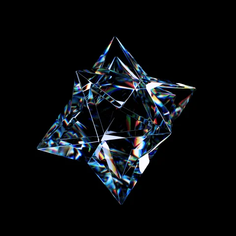 abstraktes 3D Objekt mit einer Glasoptik